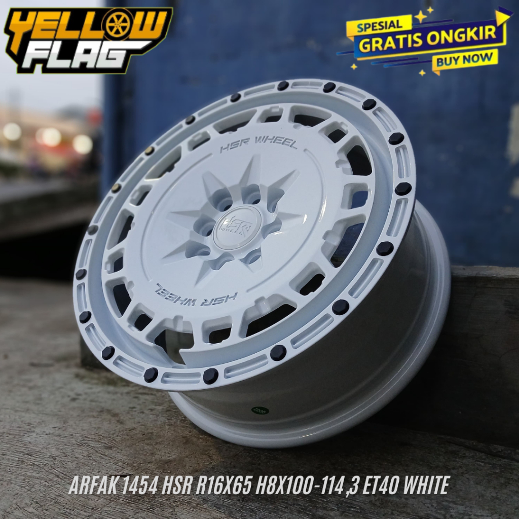 VELG MOBIL RACING RING 16 HSR ARFAK LUBANG 4X100-4X114 LEBAR 6.5ET 40 WHITE