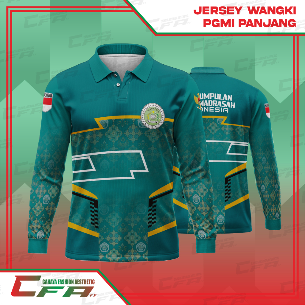 CFA JERSEY PGMI LENGAN PANJANG PERKUMPULAN GURU MADRASAH INDONESIA / JERSEY PGMI POLO FULL PRINTING 