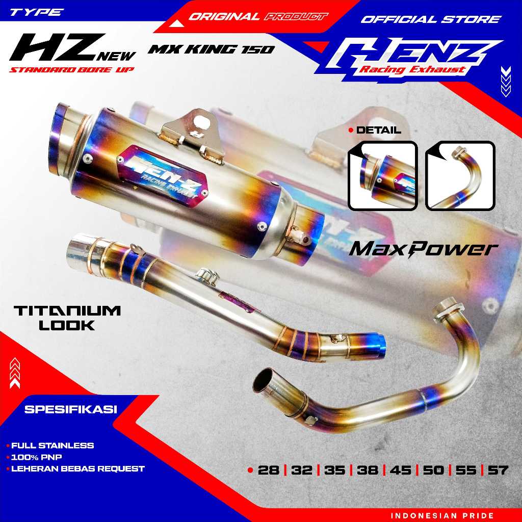 Knalpot Mx king Titanium look Henz Racing Exhaust