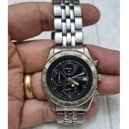 jam tangan arloji fashion pria model KLASIK VINTAGE PREMIUM merk JEAN MAURICE ORI uk.40mm CHRONO jal
