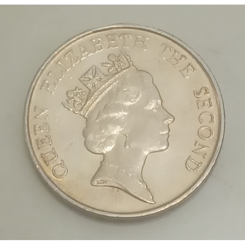 koin hongkong 5 dollar tebal (Elizabeth) tahun 1987..