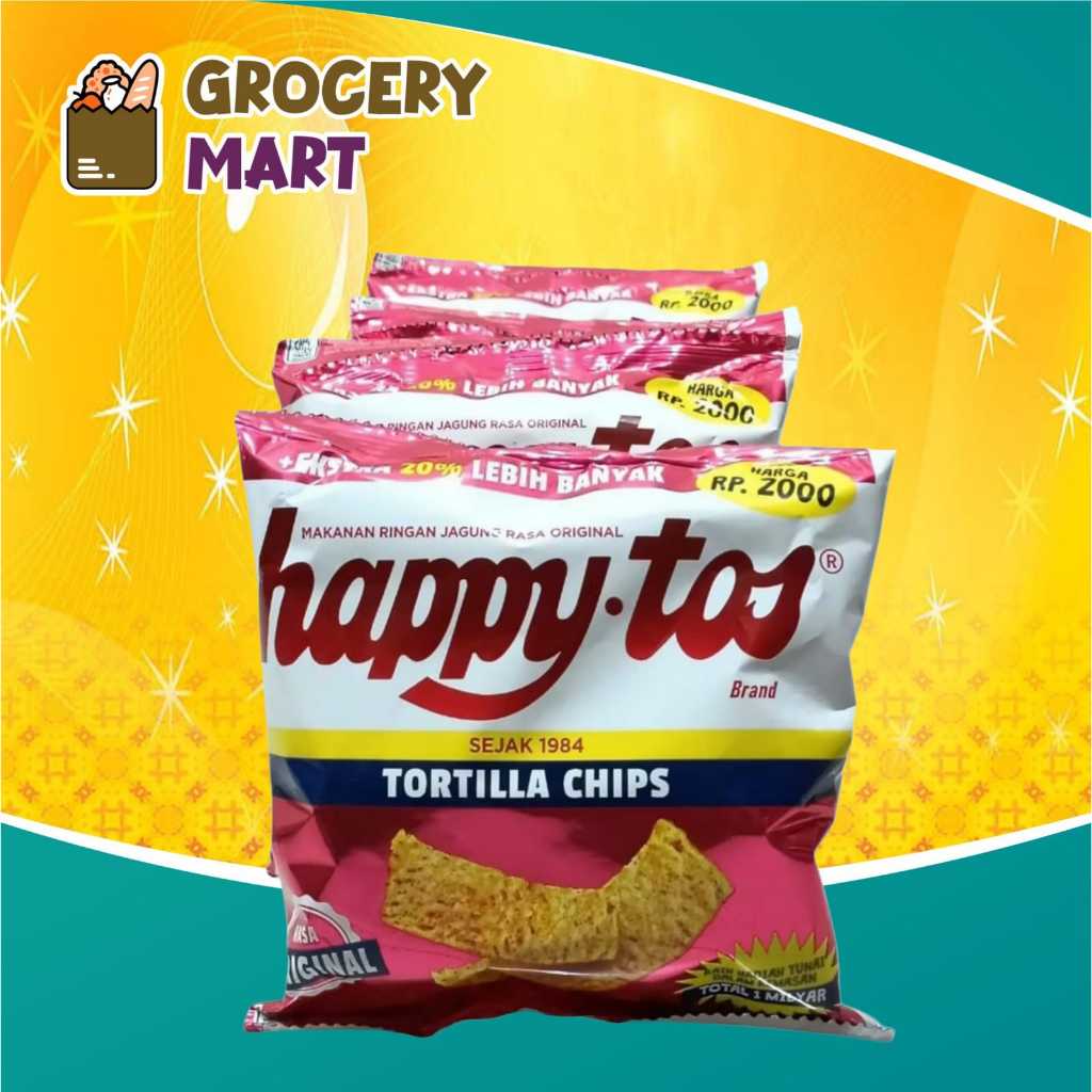 

(BUNGKUS) HAPPY TOS Tortilla Chips Rasa Original 25gr+5gr