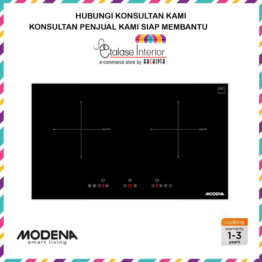 Modena - Kompor Listrik Induksi Portable 30 cm 2 Tungku BI 0721 L