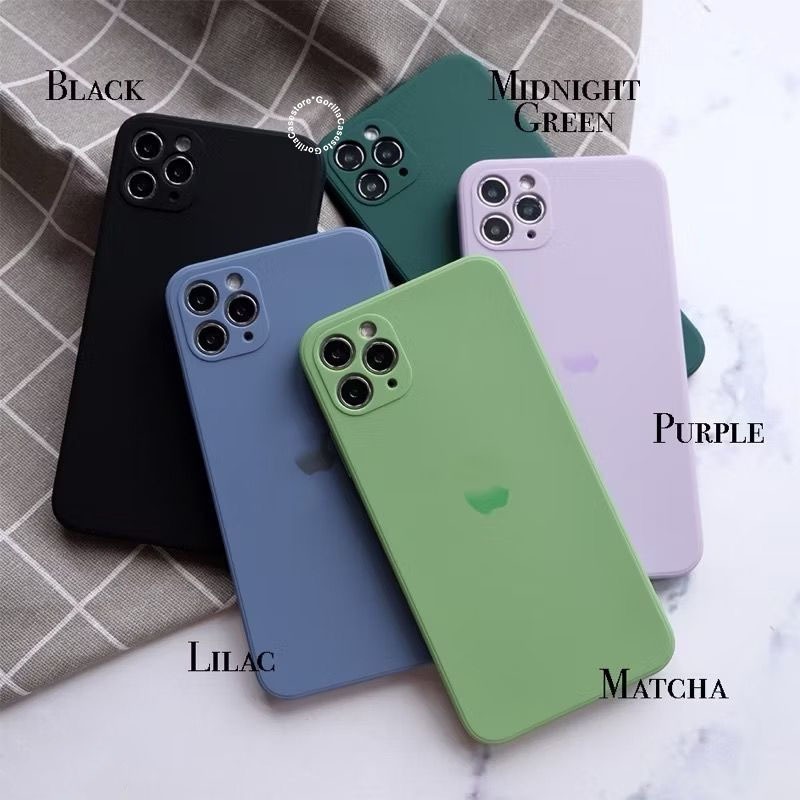Square Edge Case With Stiker Logo Compatible For Iphone 7 8 7+ 8+ X Xs Xr 11 12 13 14 15 PRO PLUS PR