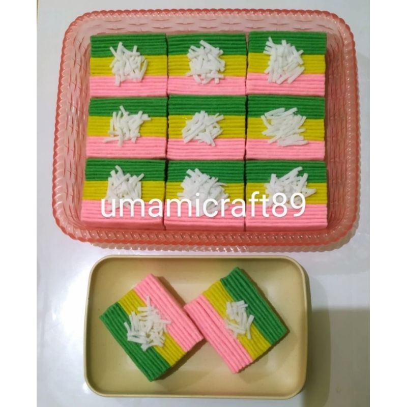 Replika Kue Gethuk Lindri / Mainan flanel Kue Jajanan Pasar / Mainan Edukasi Anak / Mainan masak-mas