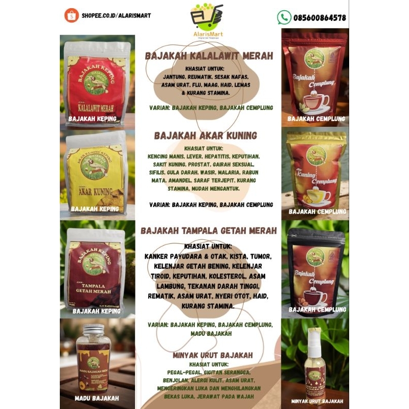 

[BAJAKAH ASLI KALIMANTAN] | Bajakah Kalalawit Merah | Akar Kuning | Tampala Getah Merah | Cemplung & Keping | Madu & Minyak Urut