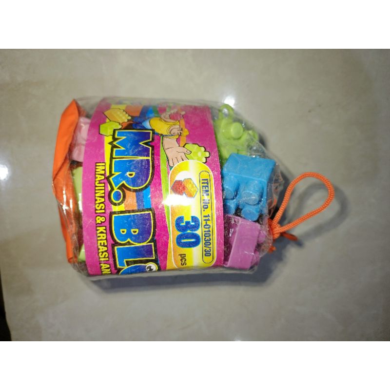 Mainan anak Block kreatif tas susunan balok lego balok susun block susun block besar isi 30