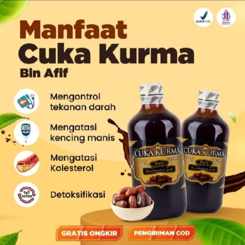 

BIN AFIF Cuka Kurma 310ml | Kolesterol, Kencing manis, Hipertensi