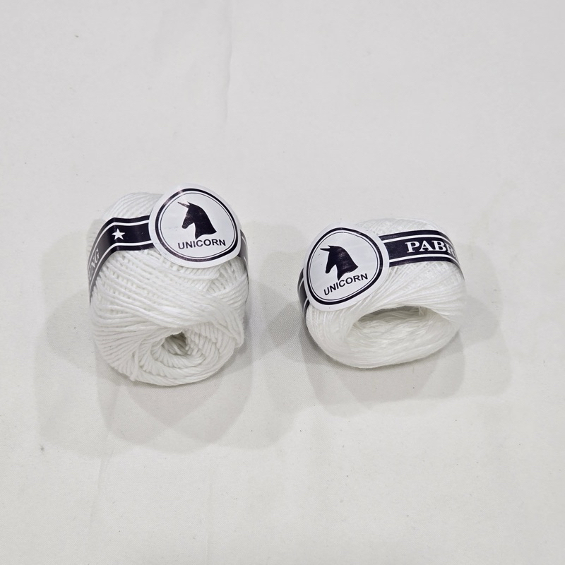 Benang Rajut Renda No 40 No 2 Unicorn Putih / Benang Akte / Benang Katun Cotton
