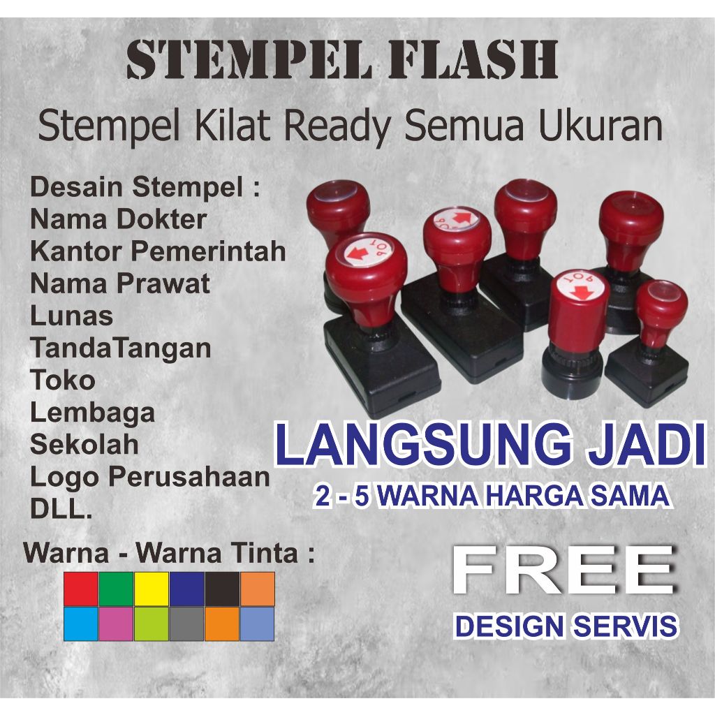 

Stempel Flash Otomatis FREE DESAIN (Sudah Terisi Tinta) Stempel PPAT | Stempel KPPS | Stempel Toko | Stempel Perusahaan | Stempel Lunas