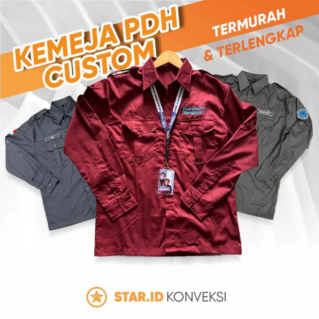 Kemeja PDH bordir custom
