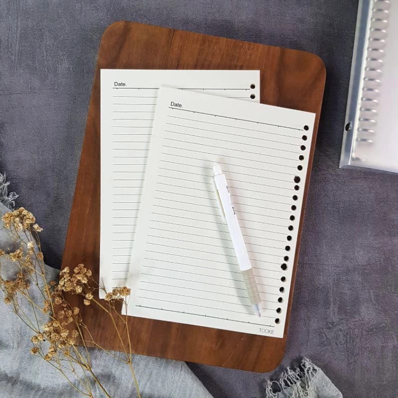 

TOOKE - Loose Leaf Isi Binder A5 & B5 / Kertas Binder A5 & B5 Bahan Book Paper Cream / A5 20 Holes & B5 26 Holes
