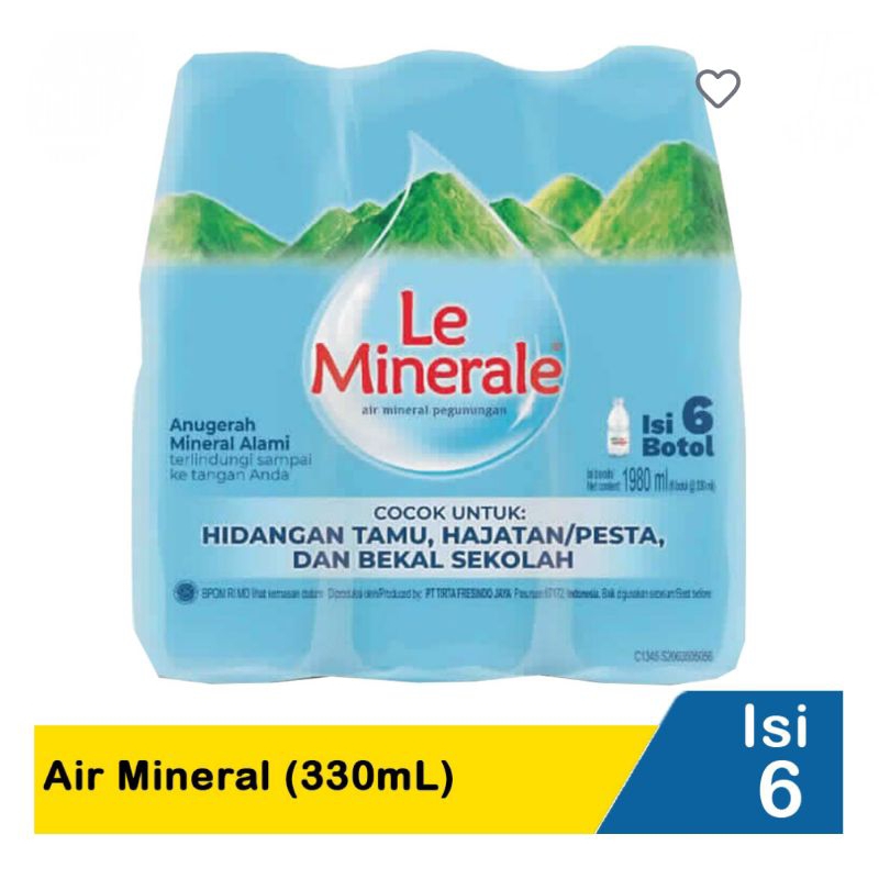 

Le Minerale Air Mineral Botol 330ml x 6