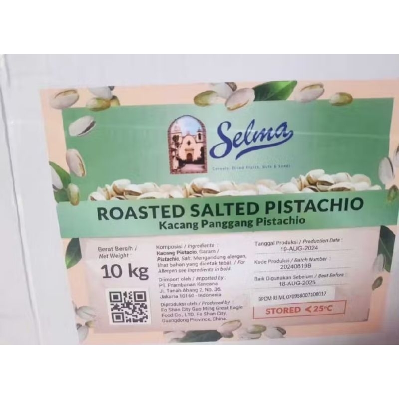 

Kacang Pistachio 10 KG (1KOTAK)