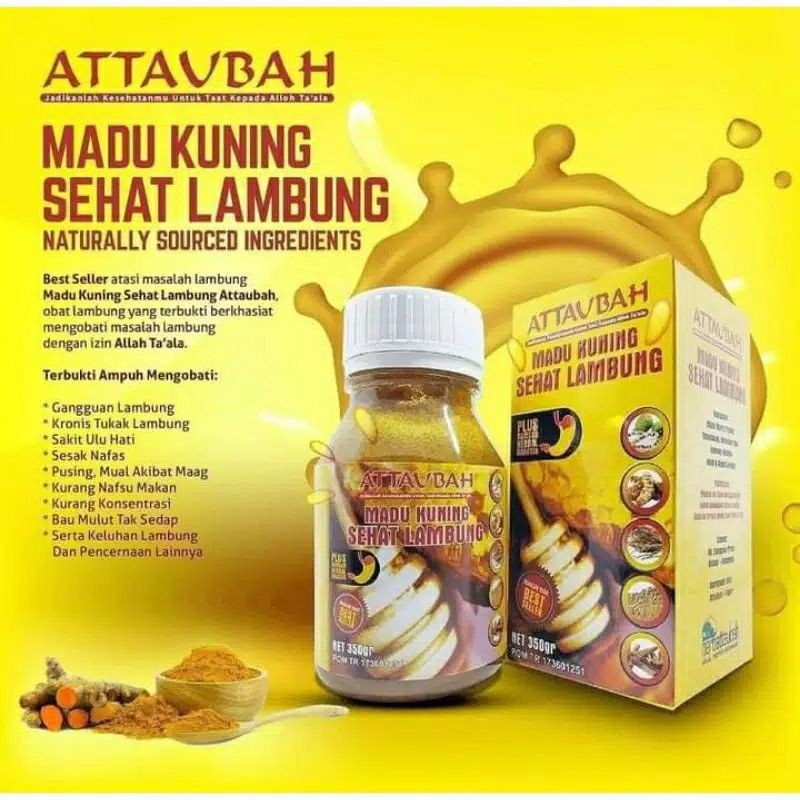 

ATTAUBAH - Madu Kuning Sehat Lambung 350gram Atasi Asam Lambung