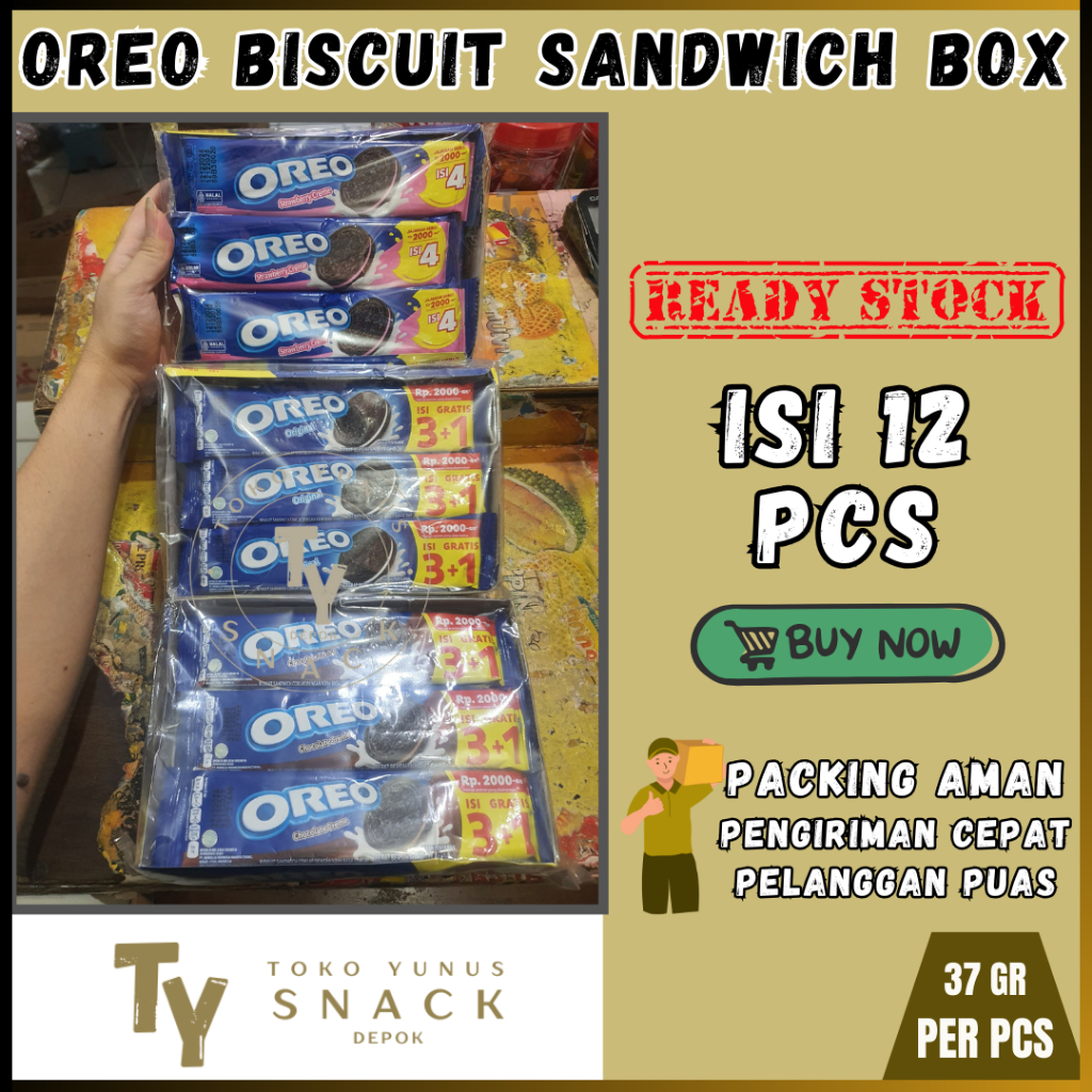 

OREO BISCUIT SANDWICH ALL VARIANT ISI 12 PCS @36,8GR