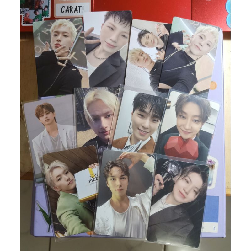 clearance sell photocard seventeen (woozi hoshi weverse benefit beam pc, jun its 2 pc, dino the8 hos