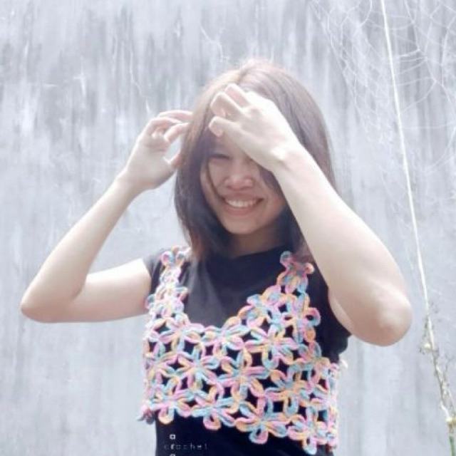 Ara's Crochet Tank Top Vest Flower | Outer | Rajut | Handmade