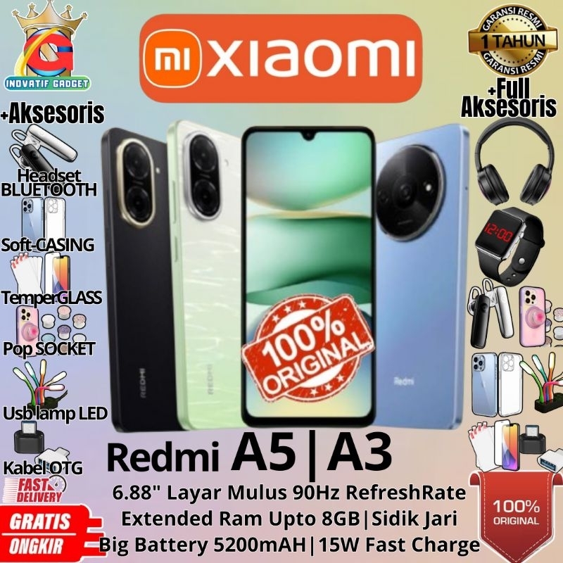 HP BARU XIAOMI REDMI A5 | REDMI A3 4/128GB Ram Upto 16GB GARANSI RESMI 100% ORIGINAL