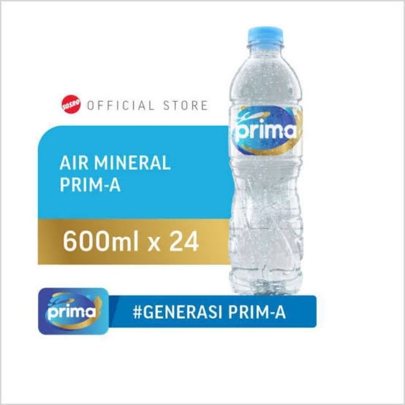 

AIR MINERAL MEREK PRIMA UKURAN 600ML isi 24 botol