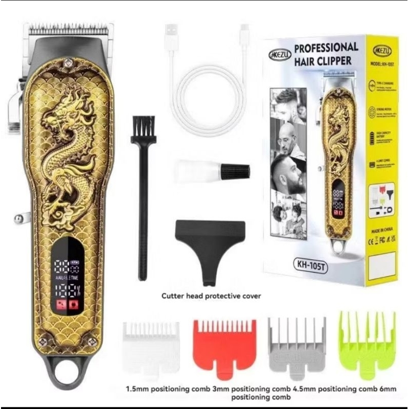 Terbaru 2025 Alat Cukur Rambut Elektrik Hair Clipper Alat Potong Rambut Cliper Rambut Naga Emas Cord