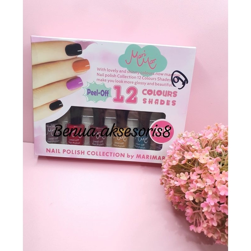 KUTEK MARIMAR PEEL OFF 12 COLOUR SHADES 1 BOX ISI 12 PCS