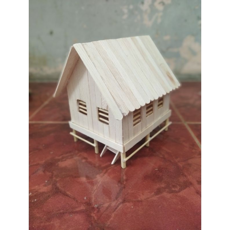 miniatur rumah adat aceh stik eskrim LED