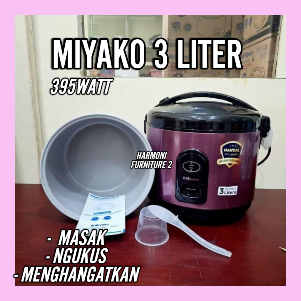MAGIC COM MIYAKO 3 LITER MCG-751SBC RICE COOKER MIYAKO 3 LITER PENANAK NASI MIYAKO 3 LITER MCG-751SB
