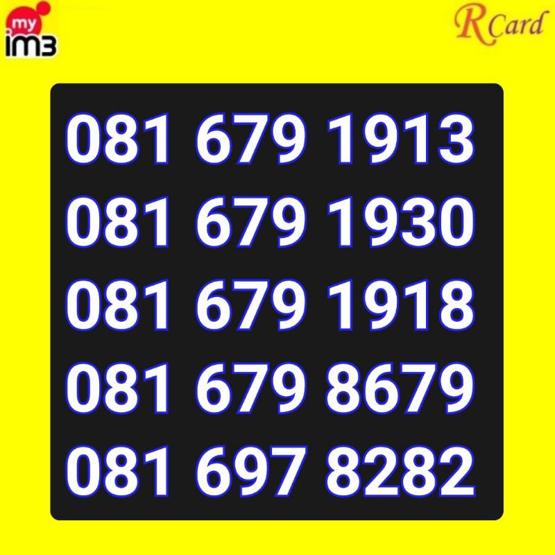 Perdana Nomor Cantik Indosat im3 10 Digit Tahun Rapi 679 1913 1930 1918 679 8679 97 8282