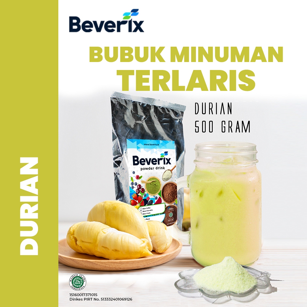 

BEVERIX Bubuk Minuman Premium Rasa Durian Aneka Rasa Buah 500 Gr Serbuk Minuman Durian