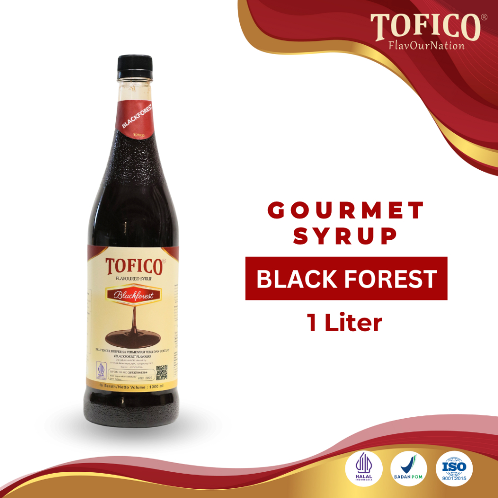 

Syrup Blackforest Tofico / Sirup Rasa Blackforest Premium 1 Liter / Tofico Syrup Official