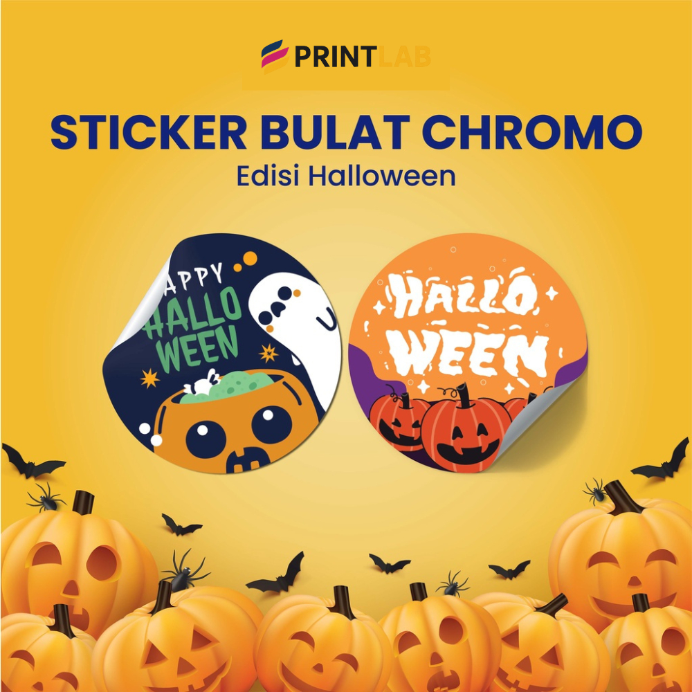 

Print Lab - Sticker Bulat Vinyl Edisi Halloween Hampers / Stiker Segel Box / Packaging / Toples Makanan /Label Pengiriman / Dus /