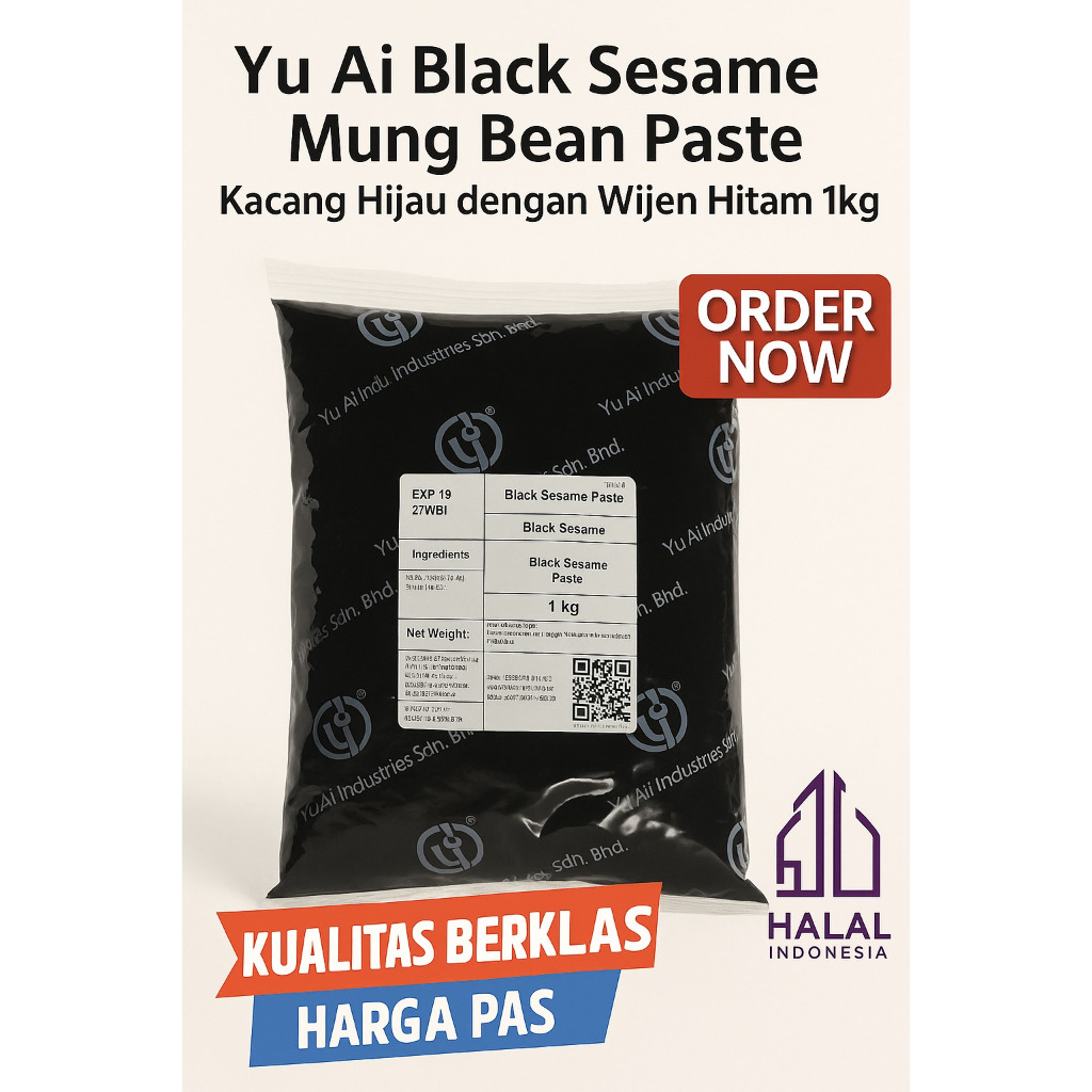 

Yu Ai Black Sesame Mung Bean Paste Kacang Hijau dengan Wijen Hitam 1Kg