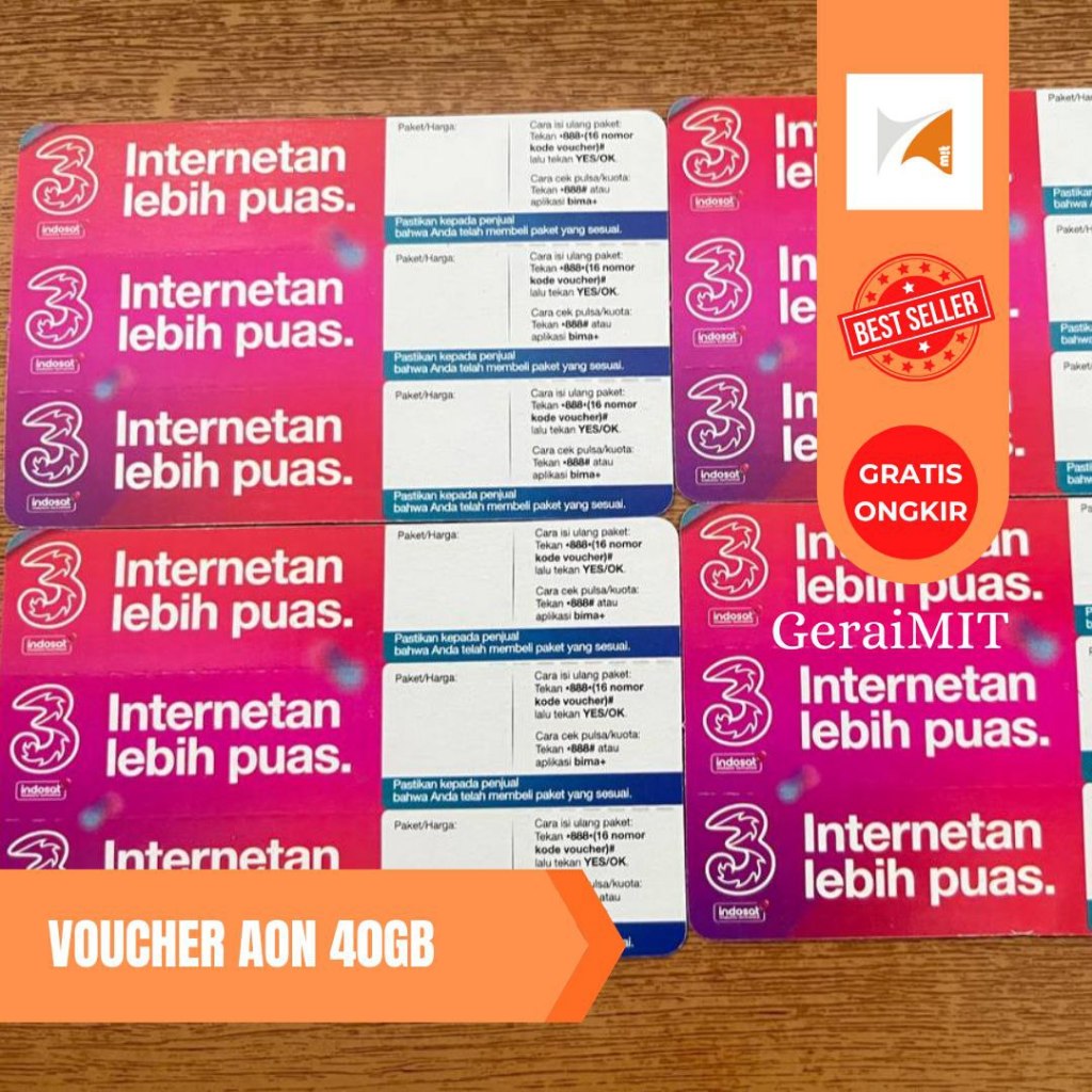 Voucher Kuota Three AON 40 GB