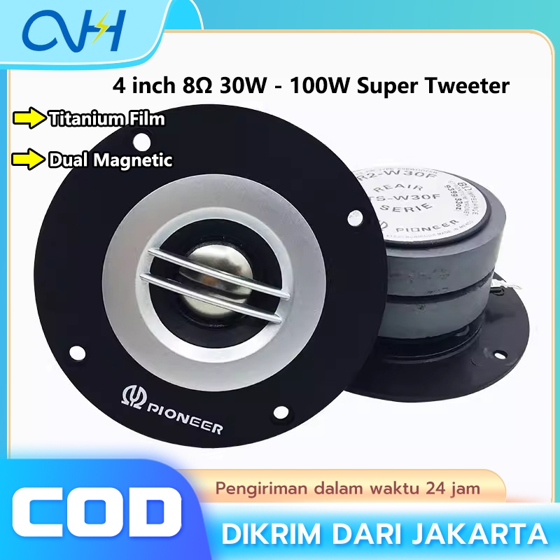 Tweeter 4 Inch 8 ohm 100 Watt Titanium Film Dual Magnet Super Tweter Speaker Cocok Untuk Semua Speak