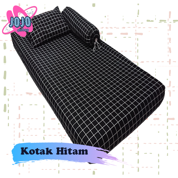 SPREI SUDUT KARET MOTIF KOTAK HITAM UKURAN NO 1 2 3 4