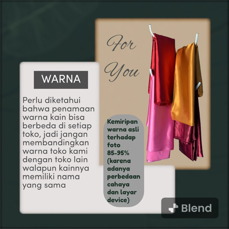 kain satin chanel tebal halus