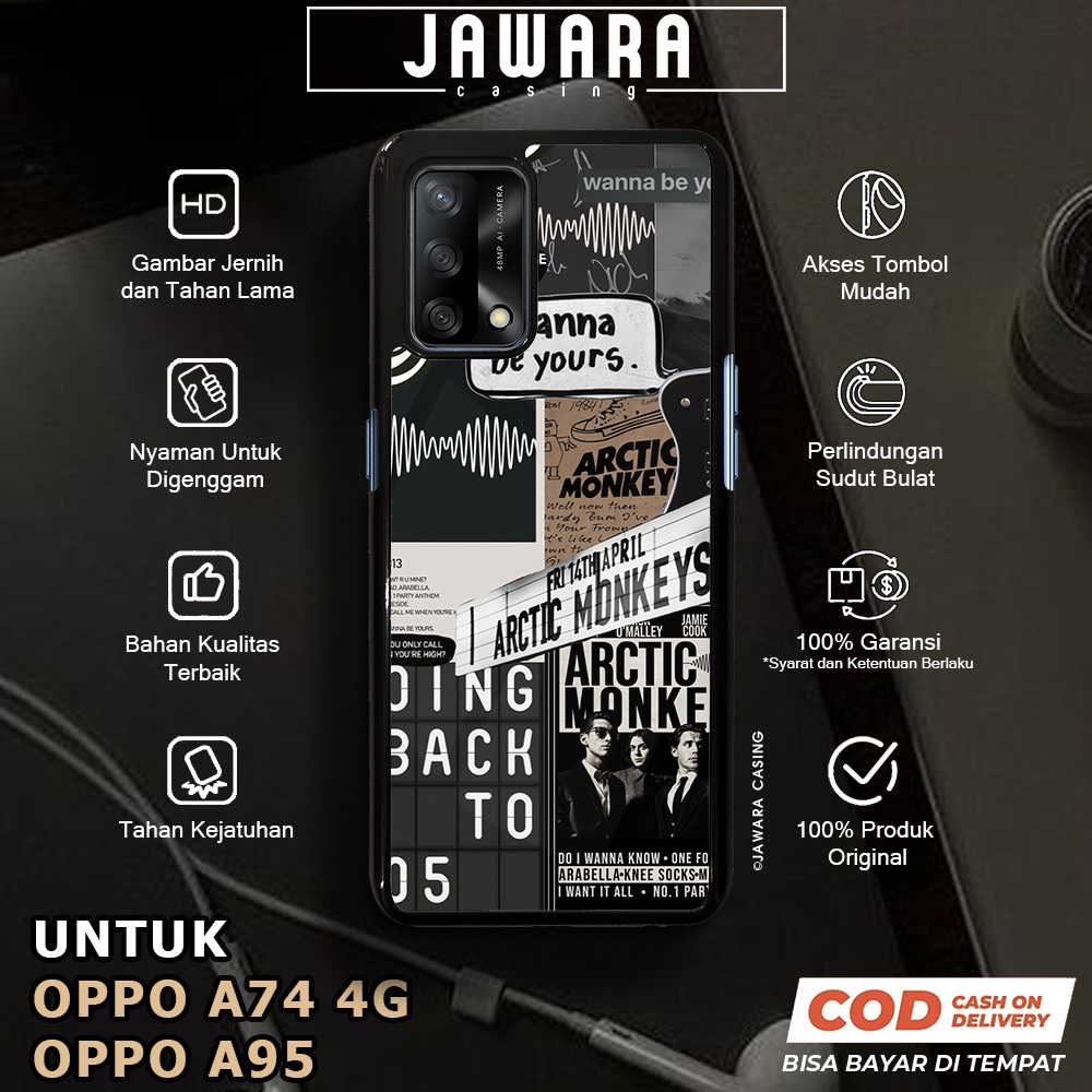 Case Oppo A74 4G A95 Casing Oppo A74 4G A95 [BLCK] Premium Case Glossy Case Hp Oppo Jawara Casing Hp