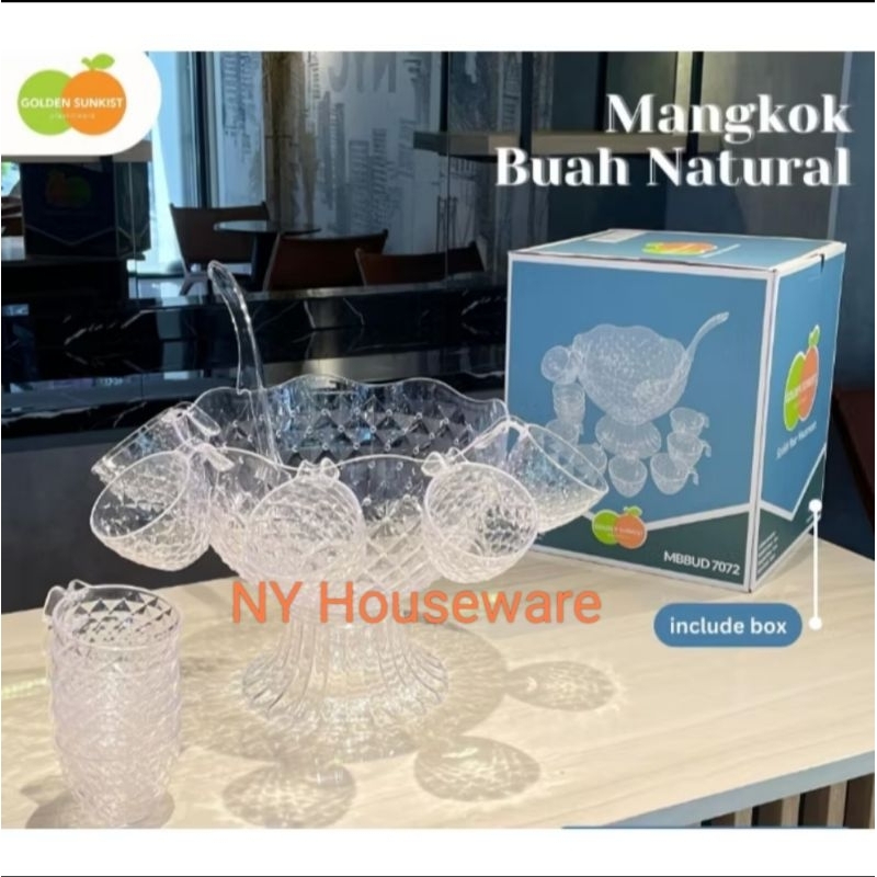 [NY] Mangkok Es Buah Besar Golden Sunkist / Mangkok Set Diamond MBBUD 7072 Natural / Mangkok Es Buah