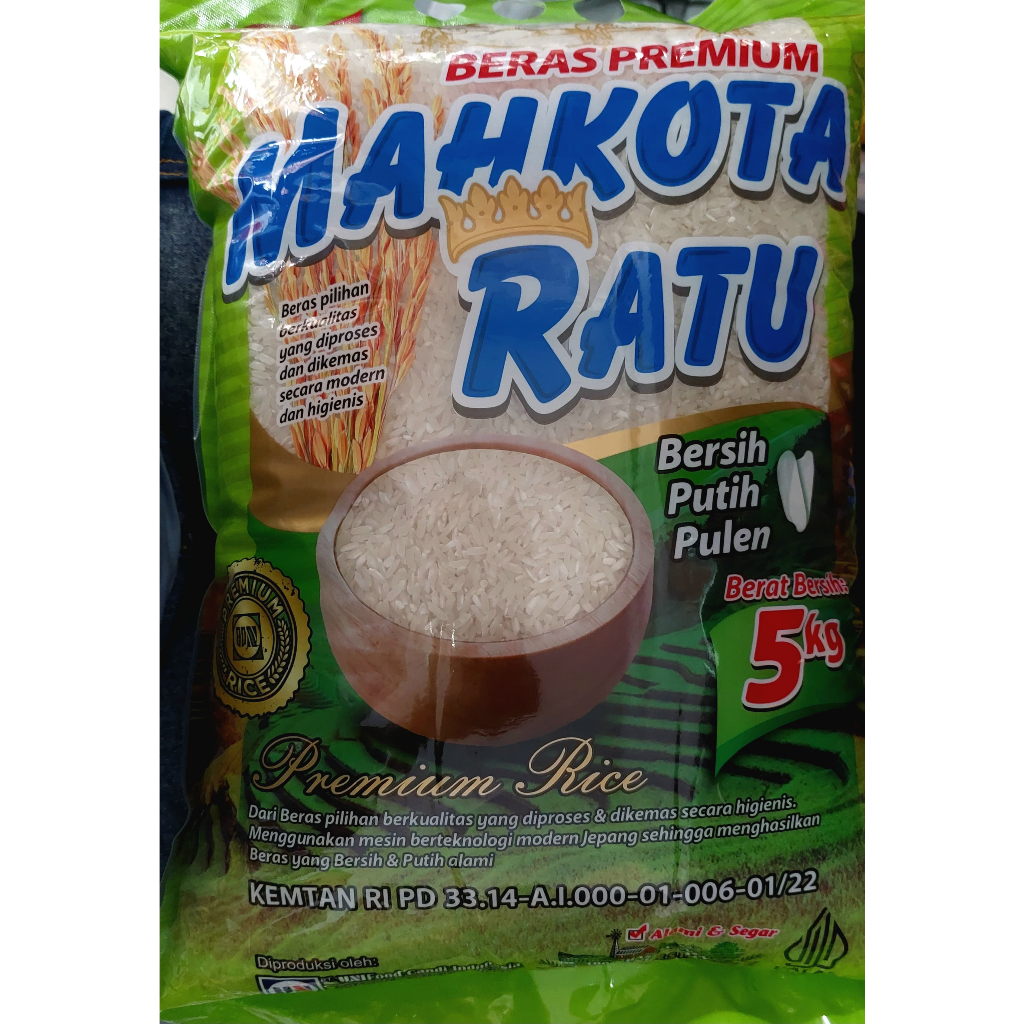 

BERAS MAHKOTA RATU PREMIUM 5 KG HALAL SOSOH PULEN