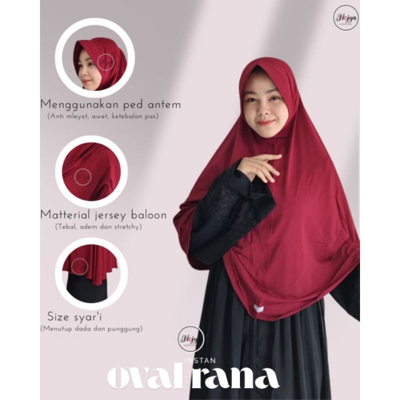 jilbab oval xl jilbab instan siap pakai