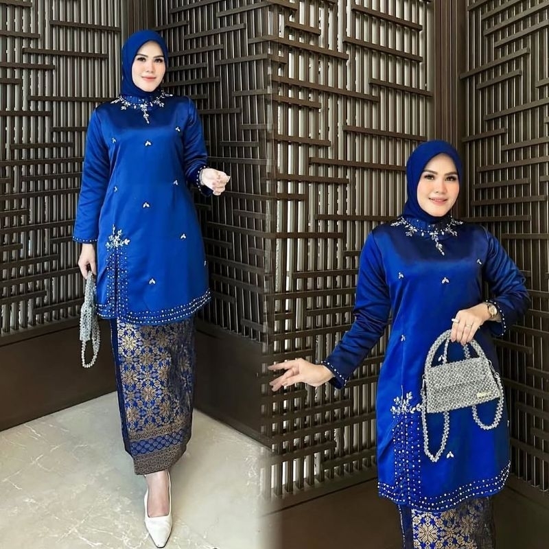 SET KEBAYA PESTA ROK SONGKET PREMIUM WANITA