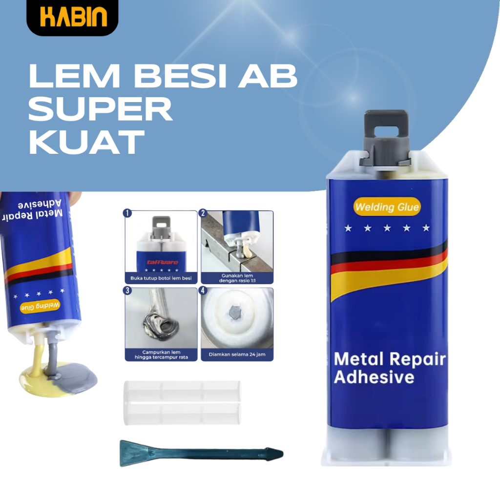 Lem Epoxy AB Penambal Steel Metal Radiator Lem Anti Bocor Metal