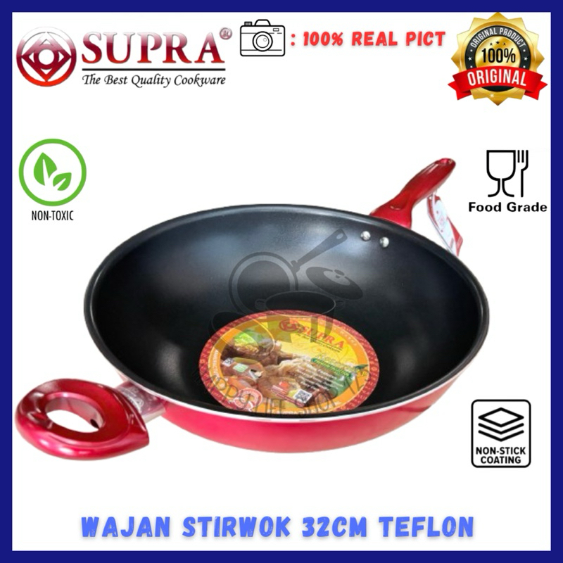 Wajan Stirwok 32cm Aluminium SUPRA / SUPRA Stirwok 32cm / Wajang Penggorengan 32cm
