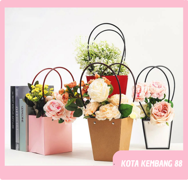 

Flower Packing Paper Bag Gift Box Tas Bouquet Flower Tempat Bunga Handbag BloomBag Giftbag Murah PB02