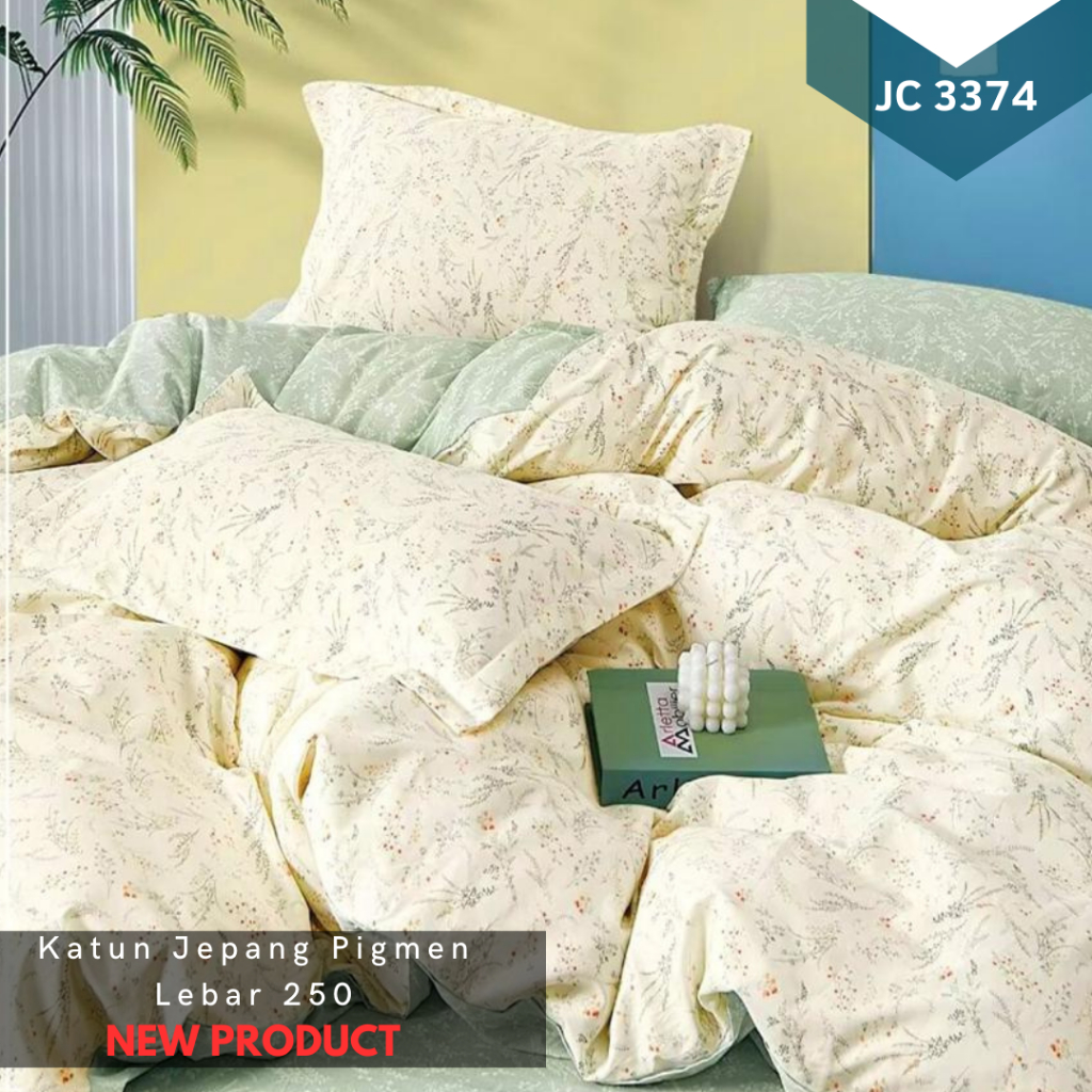 Sprei Katun Jepang Pigment Print Motif Bunga Pastel Bunga Korea Pink Floral Flower Pastel Sprei baha