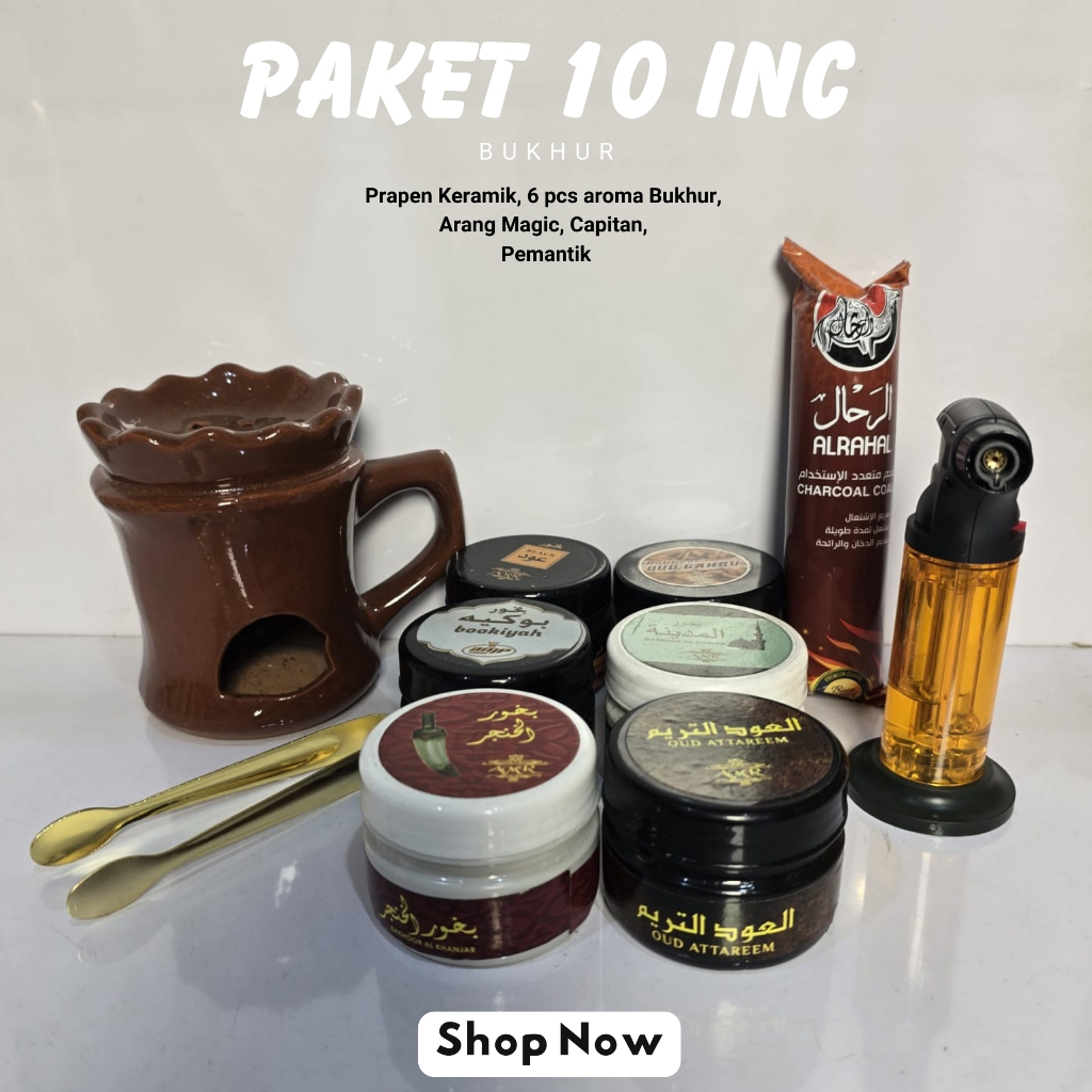 Paket Buhur Lengkap / Bukhur / Bakhoor / Paketan Bukhur 10 inc