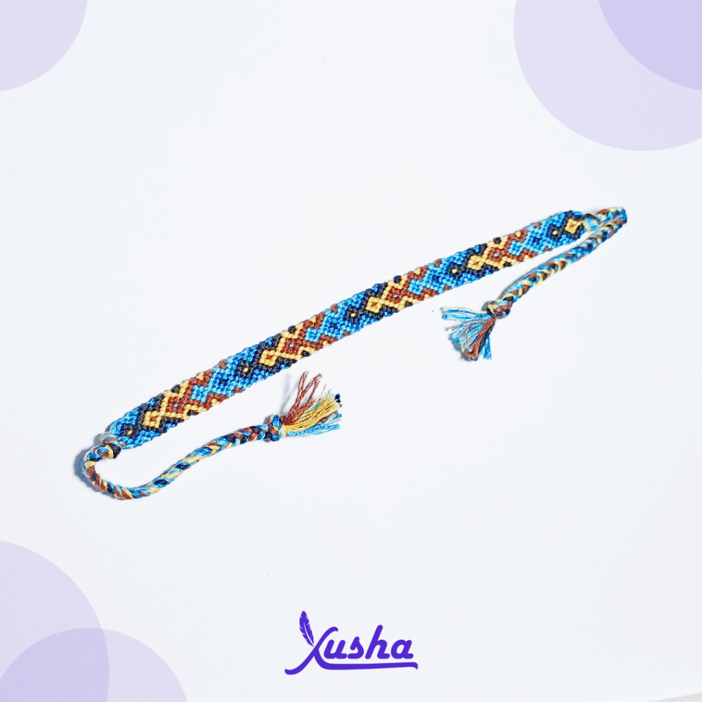 Xusha Erisha - Gelang Macrame Motif Etnik Nusantara Handmade dari Benang Sulam, Aksesoris Unisex