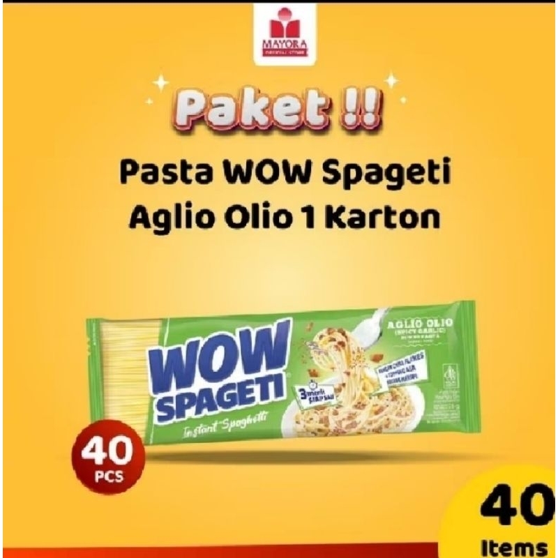 

WOW Spaghetti Instant Rasa Aglio Olio Spicy Garlic 75gr 1DUS [40PCS]