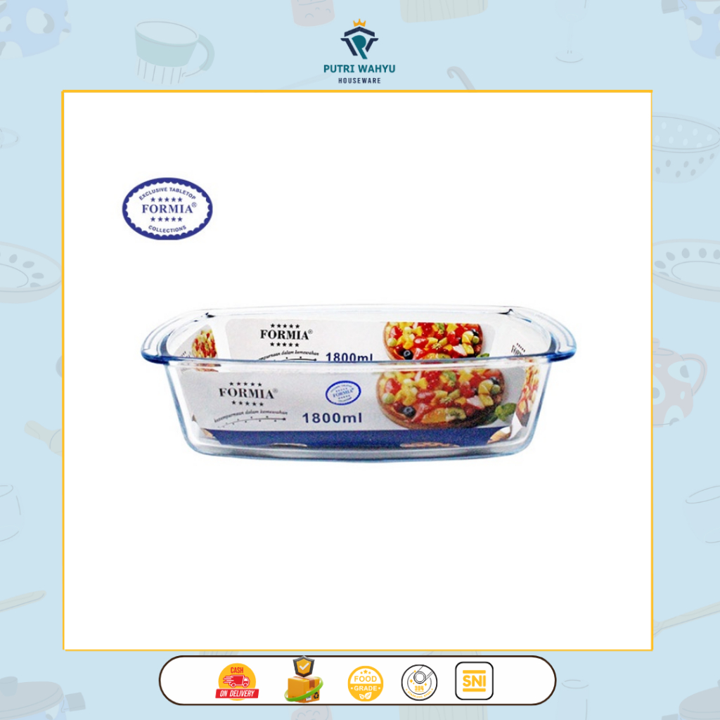 Loyang Formia Loyang Kue Kaca Oven Microwave Bentuk Persegi Panjang